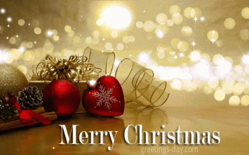 Cute Merry Christmas Wishes Sparkling GIF