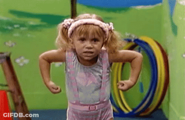 Cute Michelle Tanner Flex Her Little Muscle GIF
