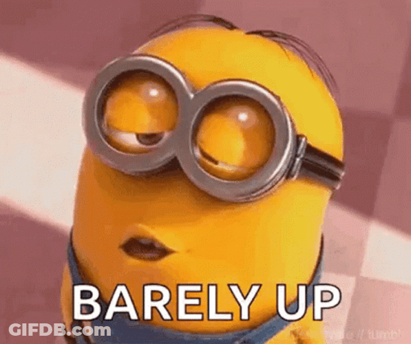 Cute Minions Barely Up GIF