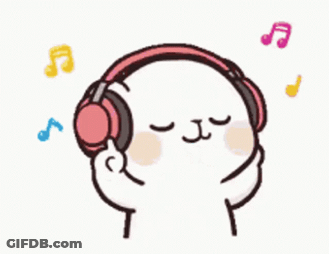 Cute Mocha Enjoying Music Sound GIF