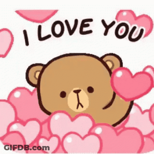 Cute Mocha Sticker I Love You Hearts GIF