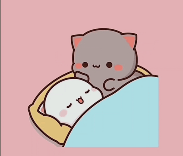 Cute Mochi Cat Snuggles GIF