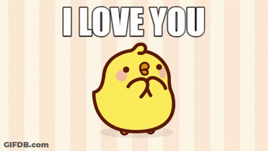 Cute Molang Sticker Jumping I Love You GIF