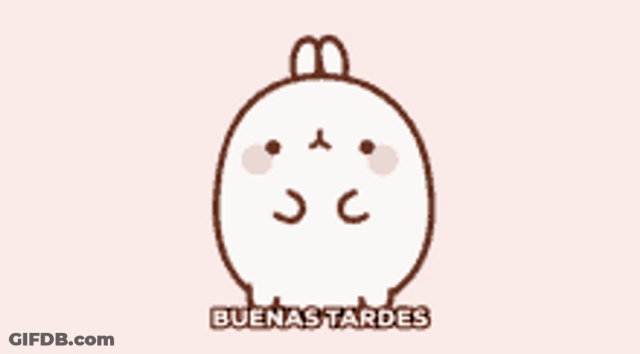 Cute Molang Waving Buenas Tardes GIF