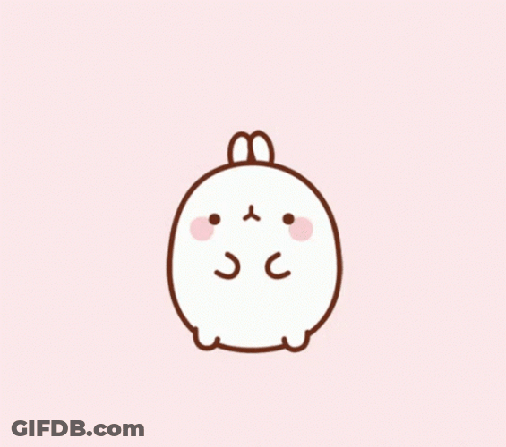 Cute Molang Waving Rainbow GIF