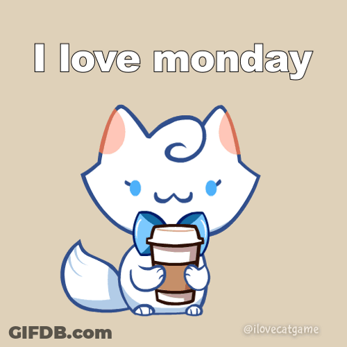 Cute Monday Kitty Coffee GIF