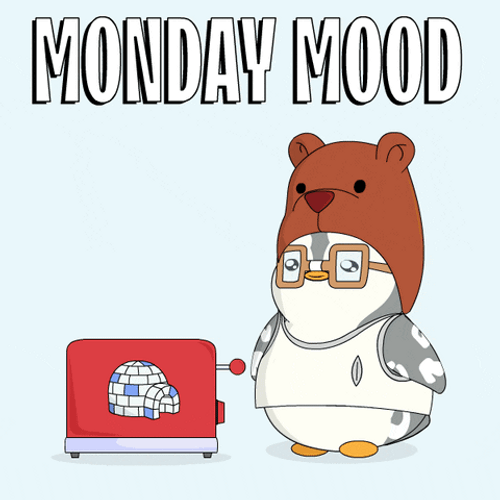 Cute Monday Penguin Toast GIF