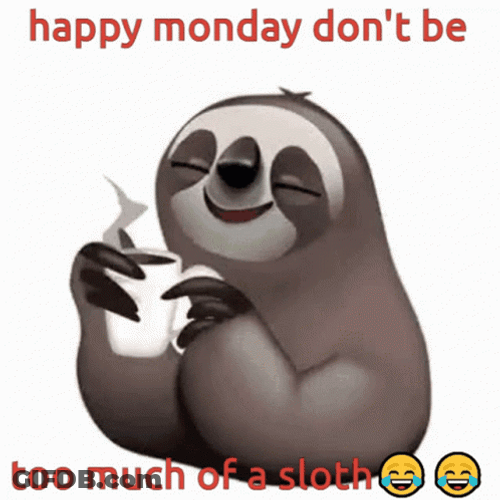 Cute Monday Sloth GIF
