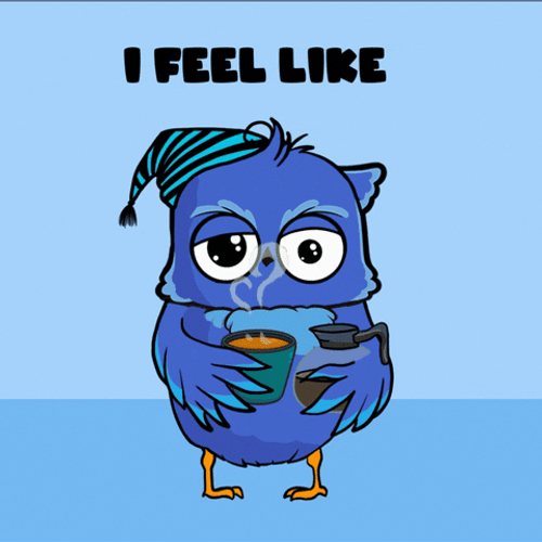 Cute Monday Tired Owl GIF