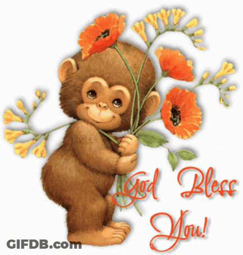 Cute Monkey God Bless You GIF
