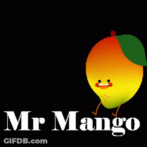 Cute Mr. Mango Ripe Fruit Running GIF