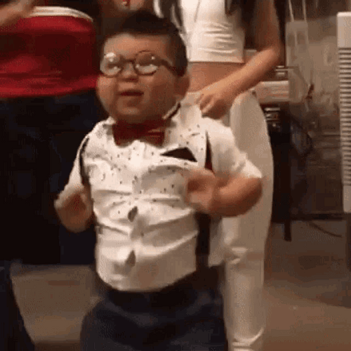 Cute Nerd Kid Excited Dance GIF