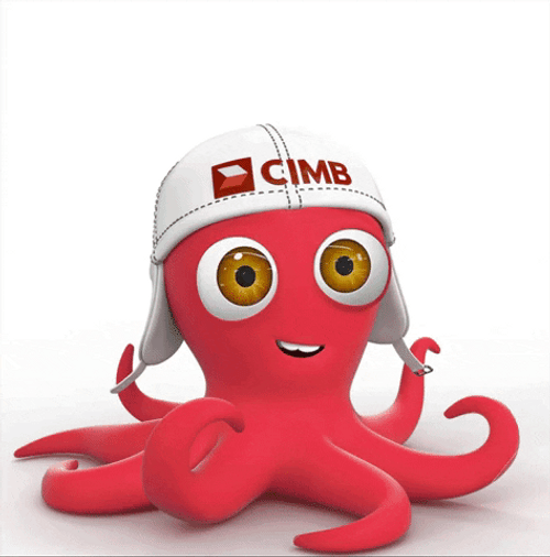 Cute Octopus CIMB Bank Poster GIF