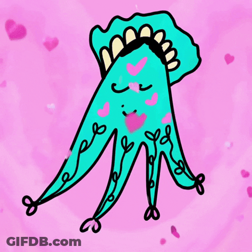 Cute Octopus Ghost Sleeping GIF
