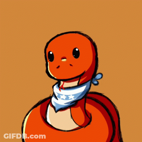 Cute Orange Snake With Glistening Eyes GIF
