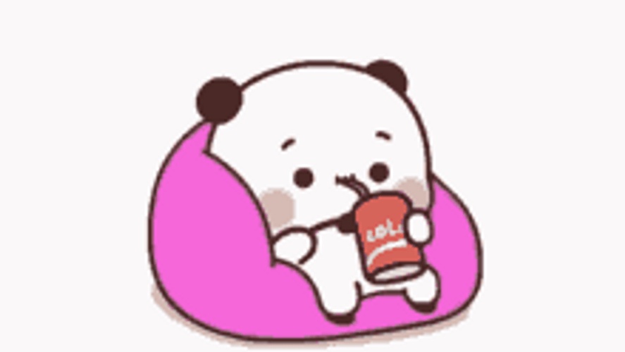 Cute Panda Drinking Coke GIF