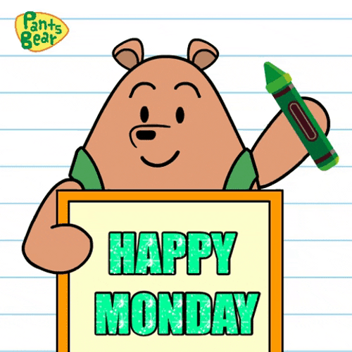 Cute Pants Bear Happy Monday Wave GIF