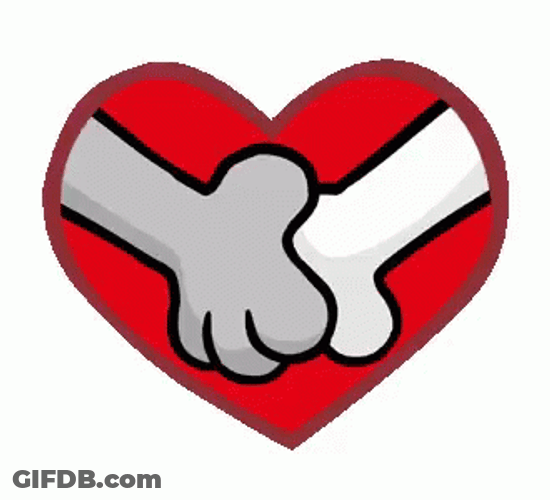 Cute Paw To Paw Animated Heart GIF