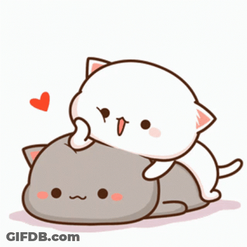 Cute Peach And Goma Cuddling GIF