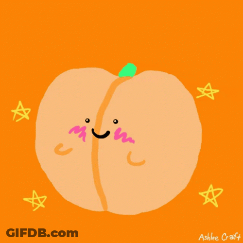 Cute Peach Cartoon Smiling GIF