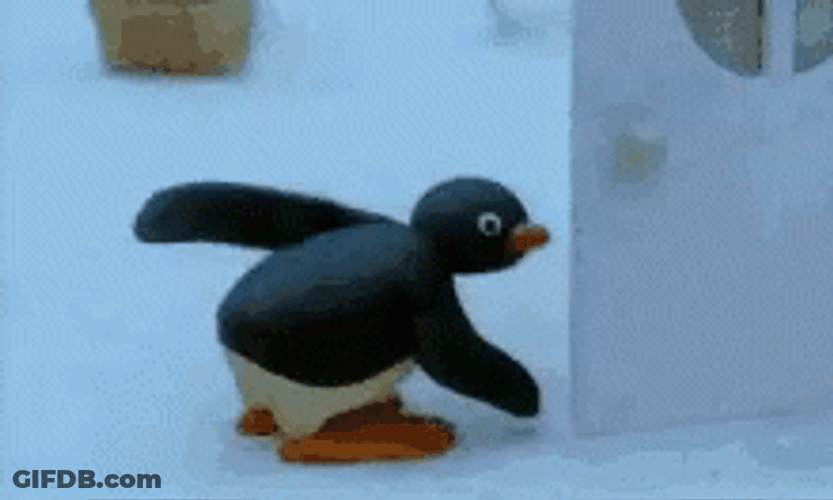 Cute Penguin Bend Over Slapping Own Butt GIF