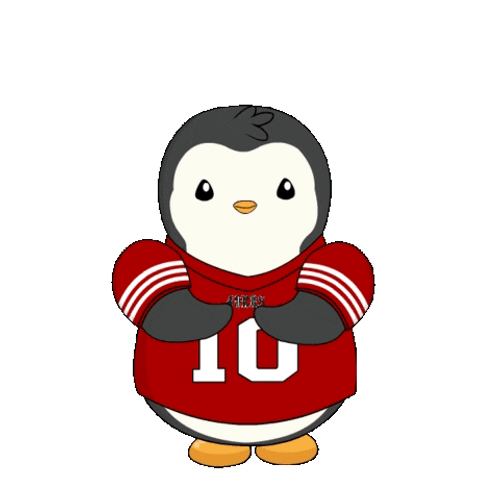Cute Penguin Cheers For Sf Niners GIF