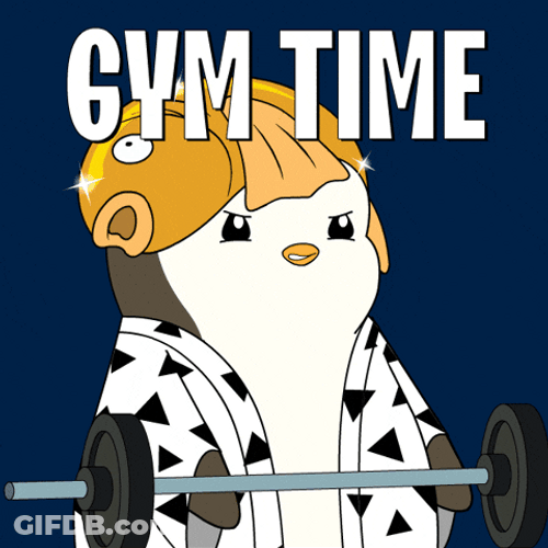 Cute Penguin Go To The Gym Time GIF
