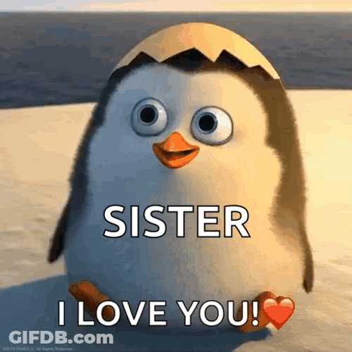 Cute Penguin I Love You Sis GIF