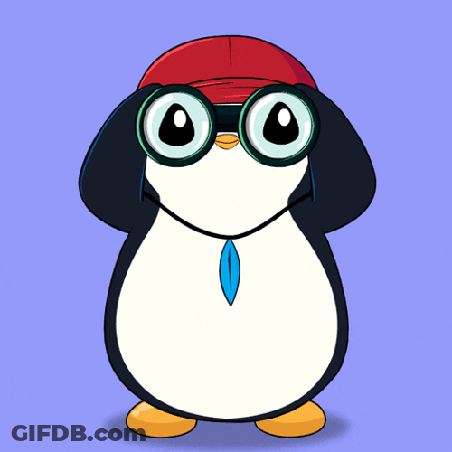 Cute Penguin Spy With Binoculars GIF