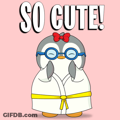 Cute Penguin Wearing Glasses GIF