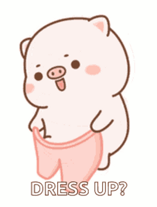 Cute Pig Dress Up GIF