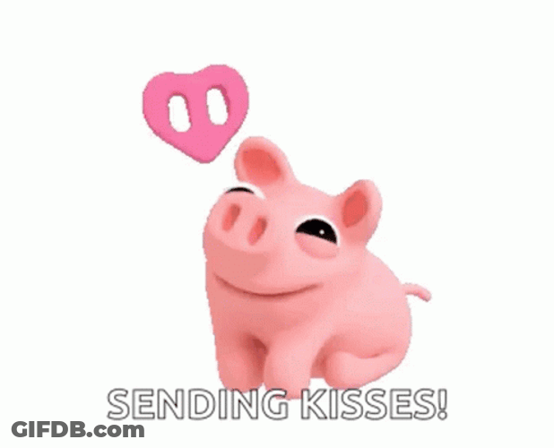 Cute Pig Sending Kisses GIF