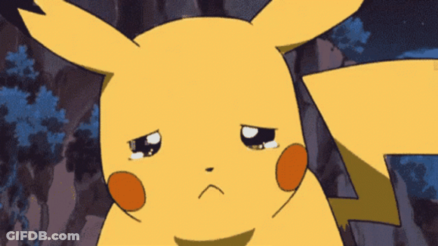 Cute Pikachu Sad Teary Eye Crying GIF