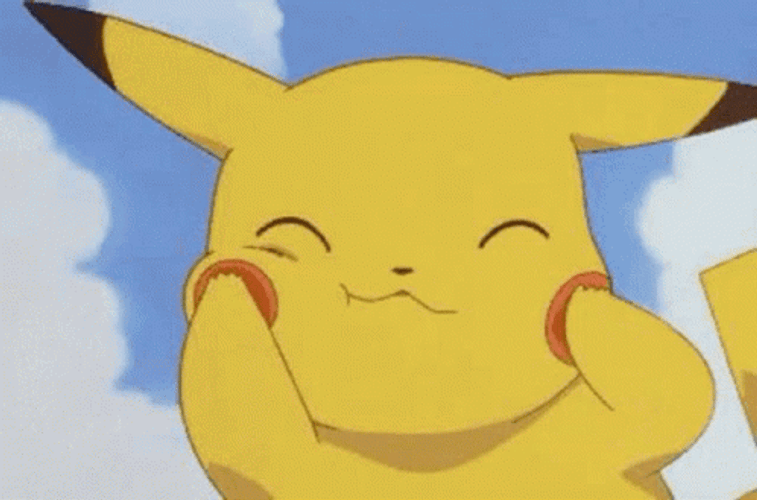 Cute Pikachu Squishing His Chubby Cheeks GIF