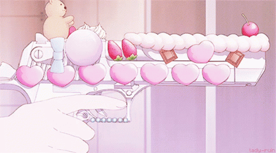 Cute Pink Anime Gun GIF