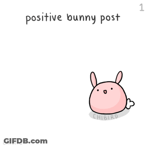 Cute Pink Bunny Giving Motivation GIF