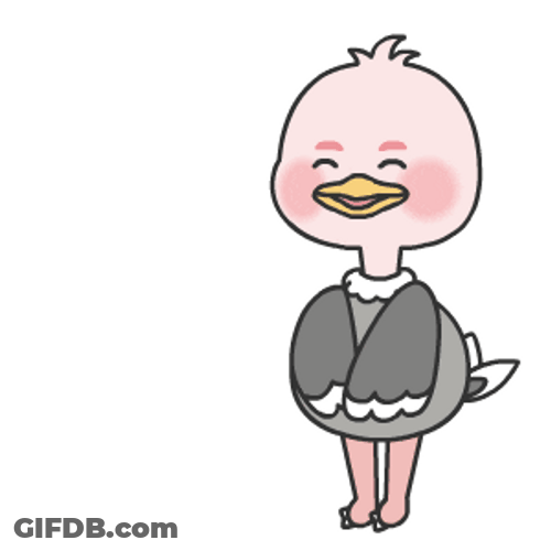 Cute Pink Chicken Sticker Bow GIF
