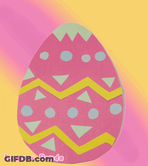 Cute Pink Cracking Easter Bunny Egg GIF