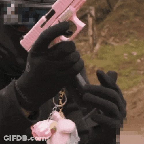 Cute Pink Gun Shooting Reload GIF