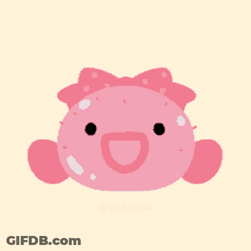 Cute Pink Sad Blobfish Crying Tears GIF