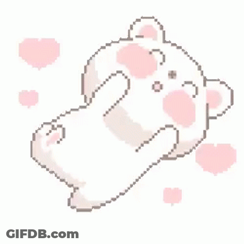 Cute Pixel Bear Rolling In Love GIF
