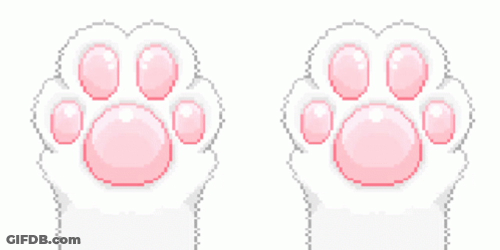 Cute Pixel Cat Paws Waving GIF