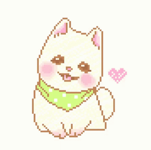 Cute Pixel Dog  Tongue Out GIF
