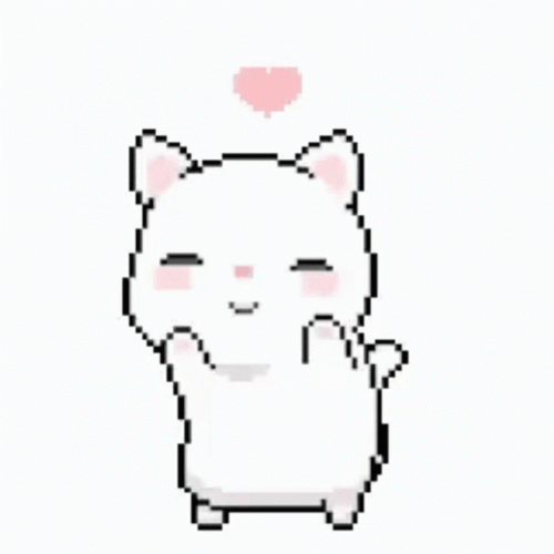 Cute Pixel Happy Cat Kawaii Dance GIF