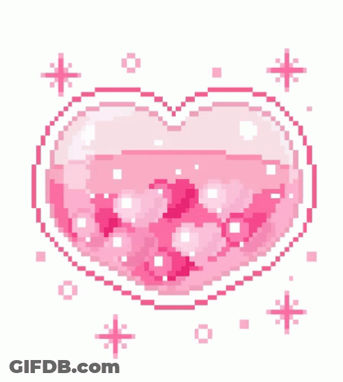 Cute Pixel Hearts Sparkle Love Potion GIF
