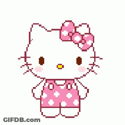 Cute Pixel Hello Kitty Dancing GIF