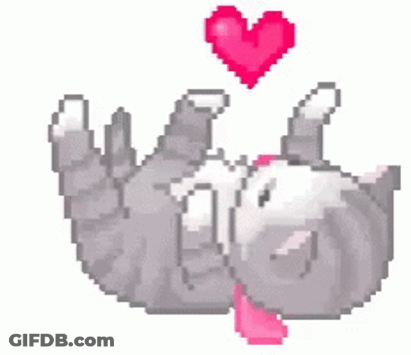 Cute Pixel Kitten Playing With Heart GIF
