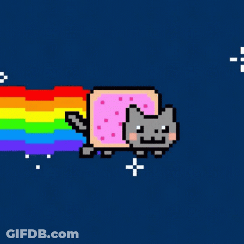 Cute Pixel Rainbow Cat GIF