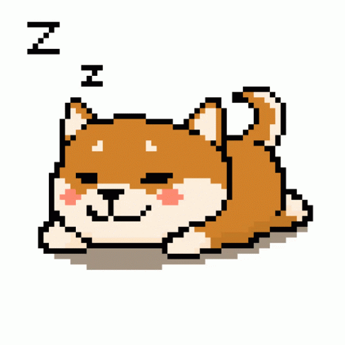 Cute Pixel Shiba Inu Sleeping GIF