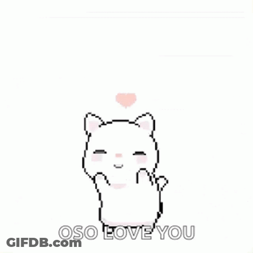 Cute Pixel White Cat Dance With Love GIF